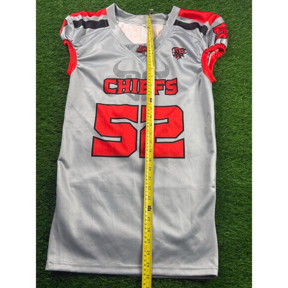 ABN Sports Chiefs #52 Football Jersey Gray Red Size M Men’s Athletic Team Shirt - Picture 4 of 5